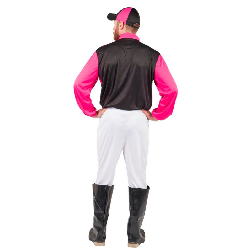 Déguisement de Jockey Rose et Noir Homme PtitClown