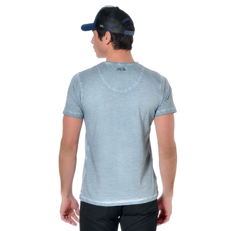 T-Shirt Homme Col V Bleu