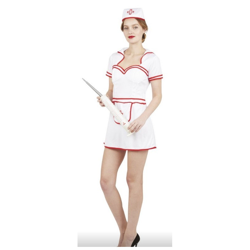 Déguisement Infirmière Femme Sexy Blanc Rouge - Costume Infirmière Femme The Duck