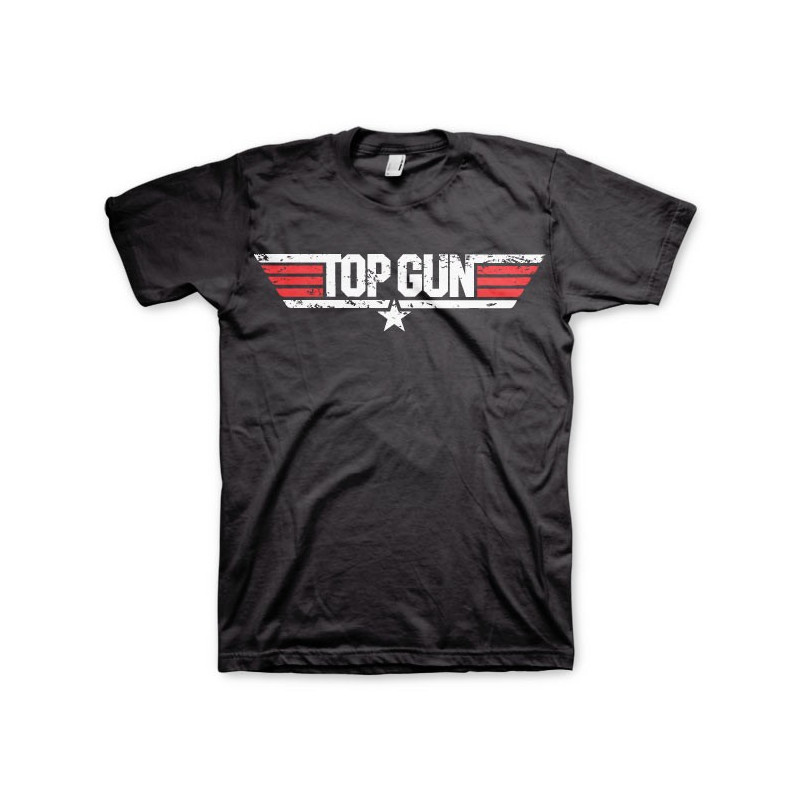 T-Shirt Top Gun Distressed Logo Top Gun