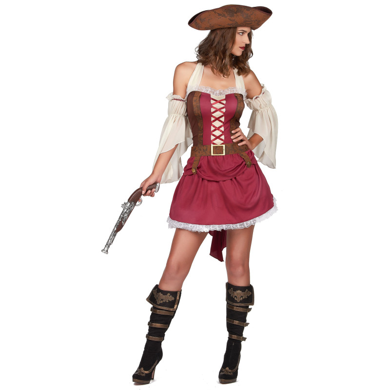 Déguisement pirate bordeaux sexy femme Jadeo