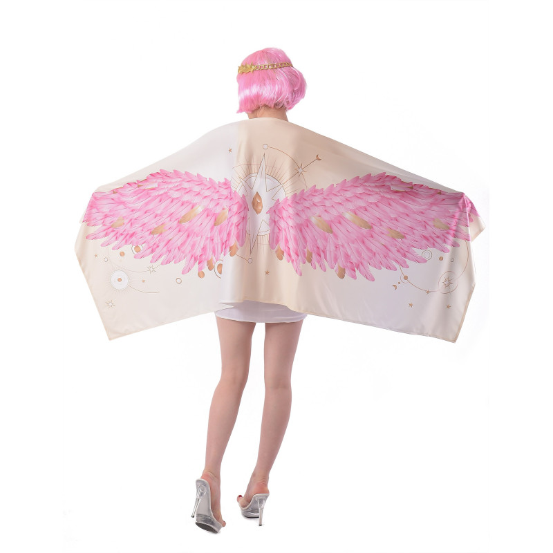 Déguisement Ailes d'ange poncho rose femme Jadeo