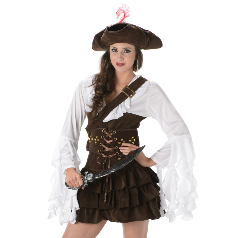 Déguisement pirate effet peau de chamois femme Jadeo