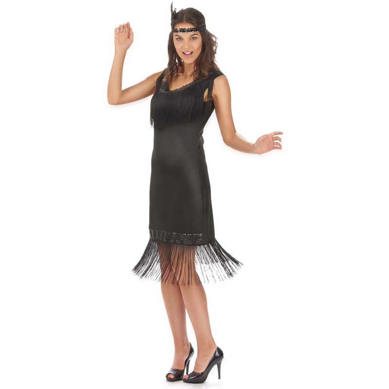 Déguisement grande taille robe Charleston noire femme Jadeo
