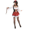 Déguisement pirate sexy blanc et rouge femme Jadeo