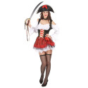 Déguisement pirate sexy blanc et rouge femme Jadeo