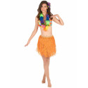 Jupe hawaïenne courte orange papier adulte Jadeo