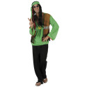 Déguisement hippie homme vert et noir Jadeo