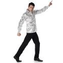 Chemise disco brillante argent homme Jadeo