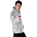 Chemise disco brillante argent homme Jadeo