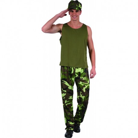 Déguisement militaire vert kaki homme