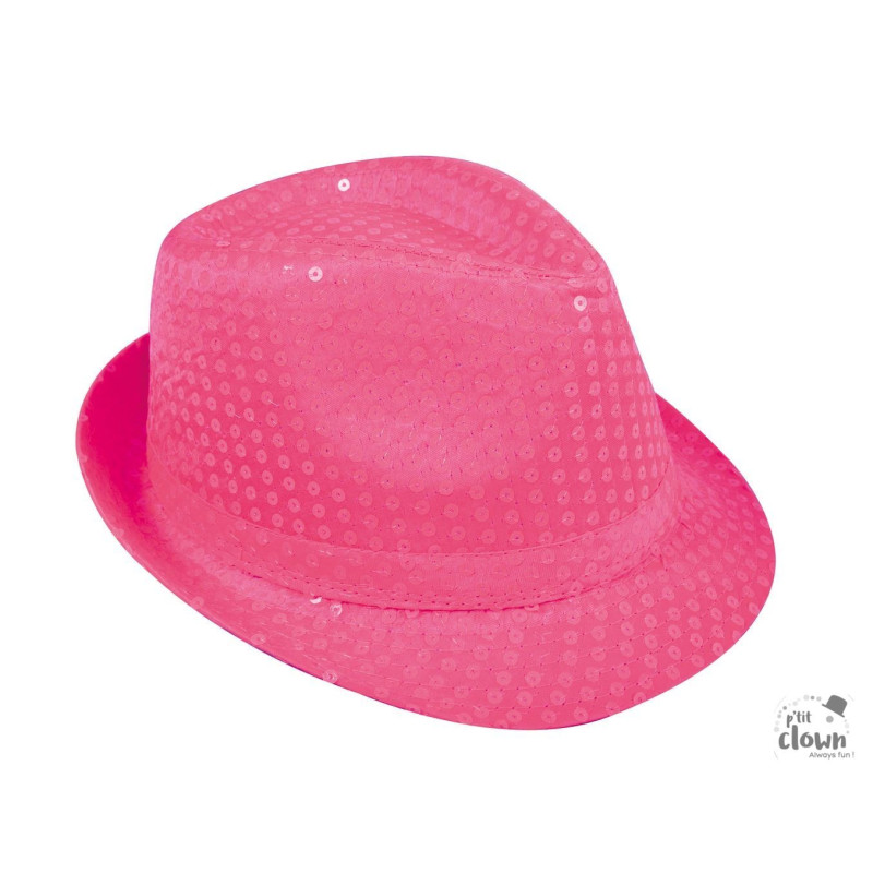 Chapeau Borsalino à Sequins Fluo Adulte PtitClown