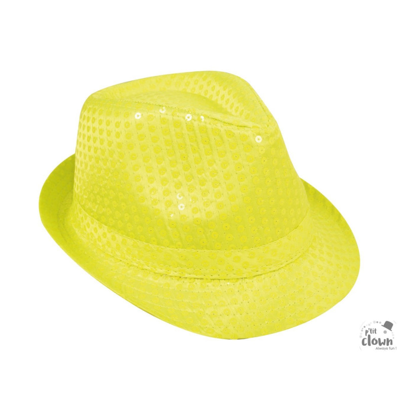 Chapeau Borsalino à Sequins Fluo Adulte PtitClown