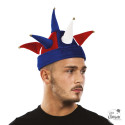 Chapeau de Bouffon Bleu Blanc Rouge Adulte PtitClown