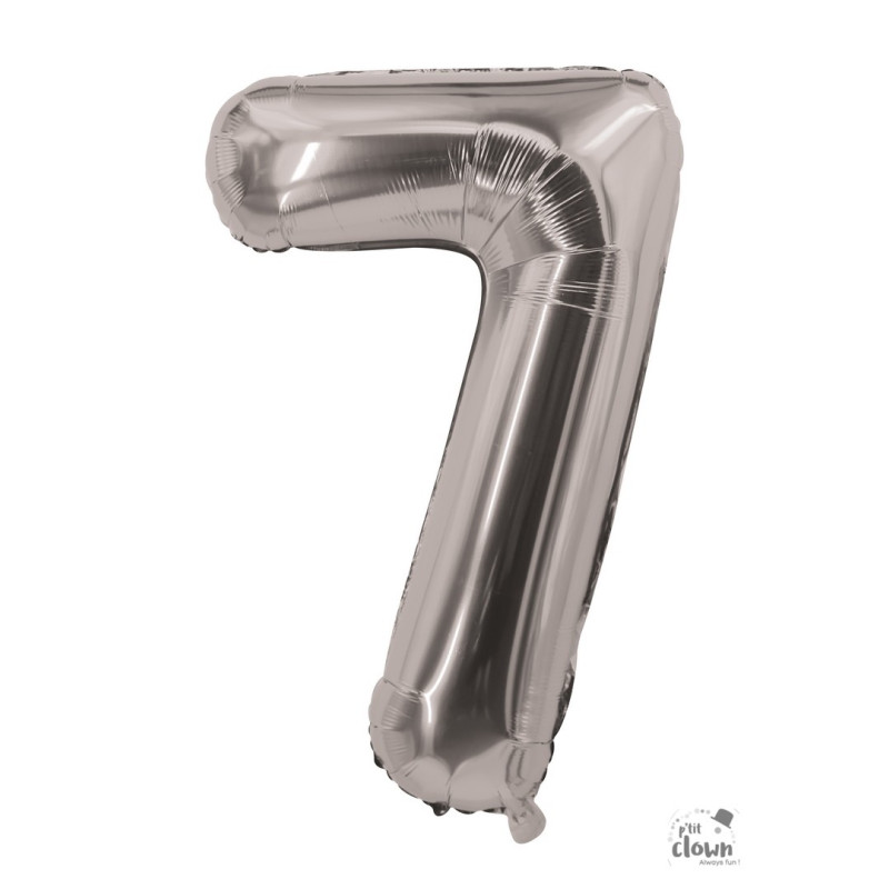 Ballon Aluminium Chiffre 0 30 cm Argent PtitClown