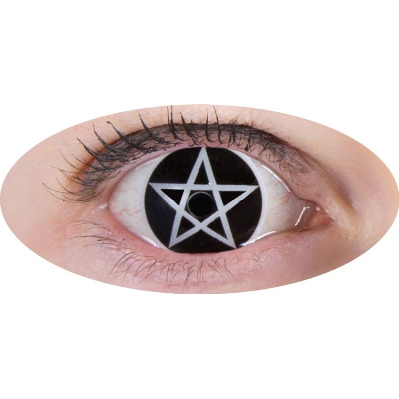 Lentilles Fantaisie Halloween Croix Satanique Noir Adulte - Costume Lentille The Duck