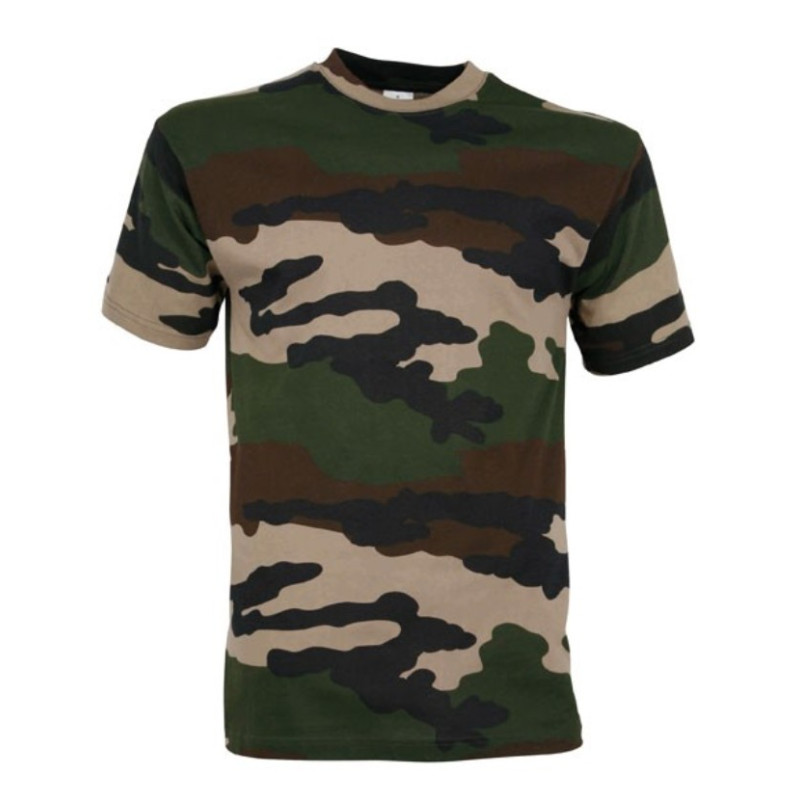 3 T-shirts militaire :  2 Uni et 1 Camouflage CE - Equipement militaire t-shirt camouflage quaerius