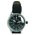 Montre Pilote Cuir - Montre Cuir Noir Quaerius