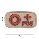 Patch Tissu Groupe Sanguin O + Positif Coyote 101 Incorporated - Accueil sur Quaerius.com - Vêtements militaire et Eq