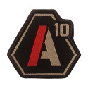 Patch A10 brodé tan/rouge sur tissu noir A10 Equipment - Patches sur Quaerius.com - Vêtements militaire et Equipem