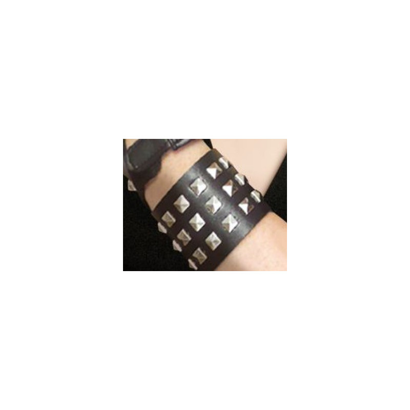 Bracelet de Punk Adulte Noir - Déguisement punk adulte carnaval the duck