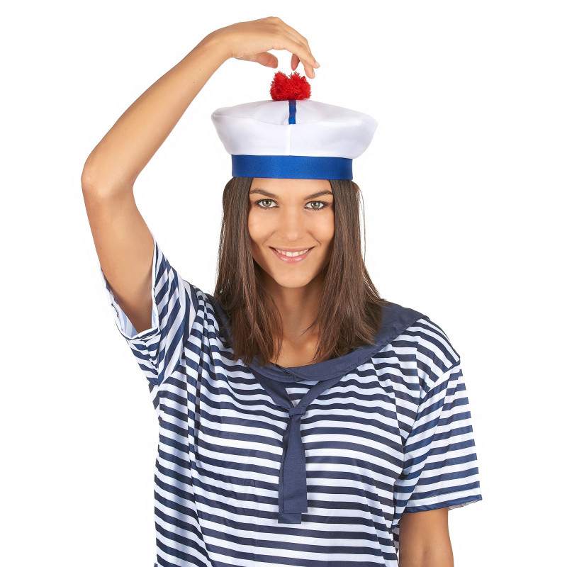 Chapeau de Marin Bleu & Blanc Adulte - Costume marin carnaval the duck