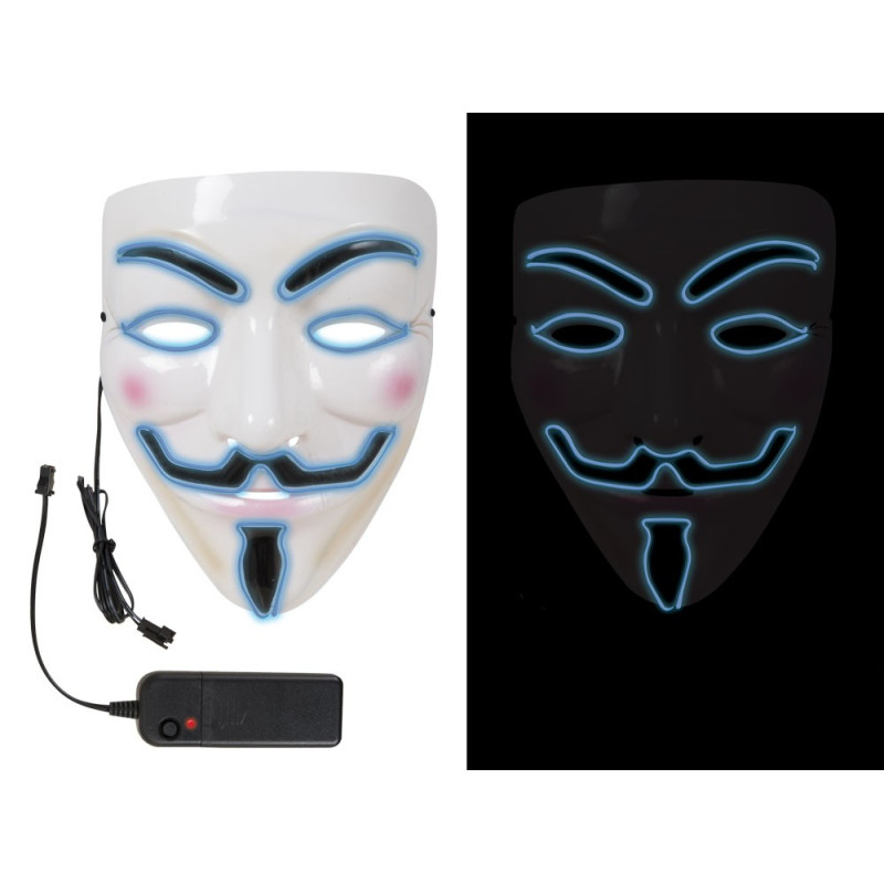 Masque d'Anonymous Lumineux LED Adulte - Déguisement masque film v pou vendetta the duck